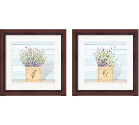 Lavender and Wood Square 2 Piece Framed Art Print Set by Janice Gaynor