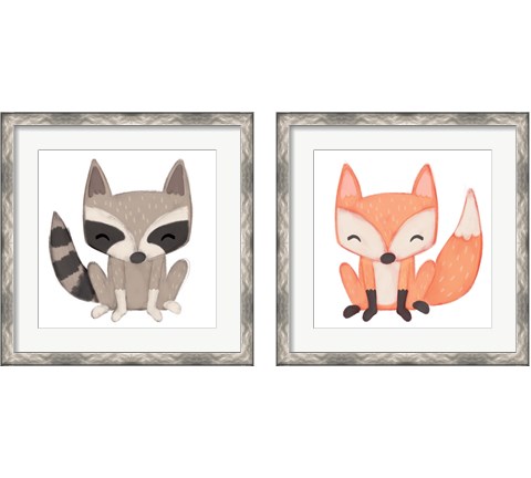 Fox & Raccoon 2 Piece Framed Art Print Set by Josefina