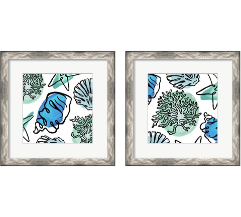 Coastal Contours Fusion 2 Piece Framed Art Print Set by Elizabeth Medley