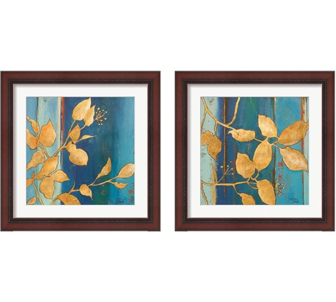 Golden Blue 2 Piece Framed Art Print Set by Patricia Pinto