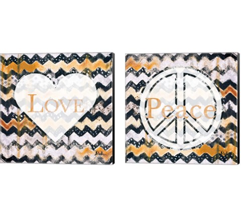 Peace & Love 2 Piece Canvas Print Set by Patricia Pinto