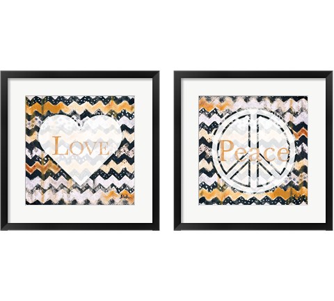 Peace & Love 2 Piece Framed Art Print Set by Patricia Pinto