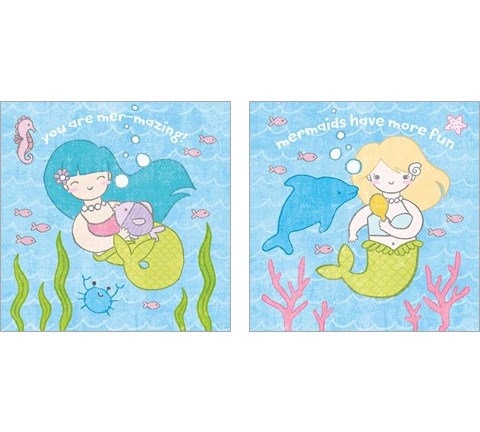 Magical Mermaid 2 Piece Art Print Set by Moira Hershey