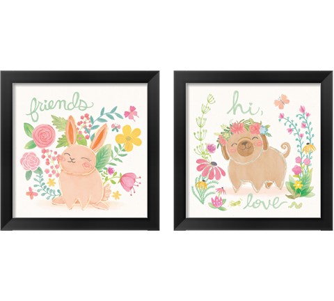 Garden Friends White 2 Piece Framed Art Print Set by Mary Urban