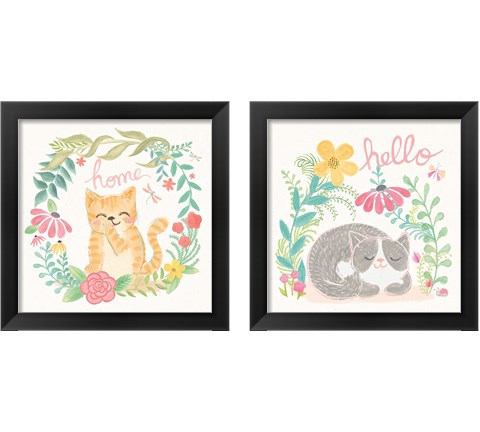 Garden Friends White 2 Piece Framed Art Print Set by Mary Urban