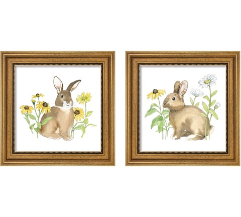 Wildflower Bunnies 2 Piece Framed Art Print Set by Beth Grove