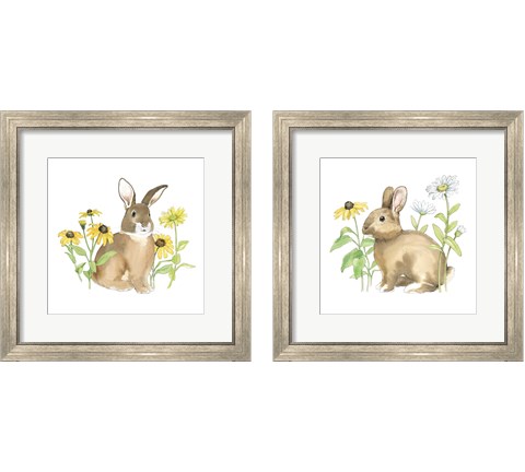 Wildflower Bunnies 2 Piece Framed Art Print Set by Beth Grove