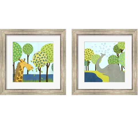 Jungle Fun 2 Piece Framed Art Print Set by Megan Meagher