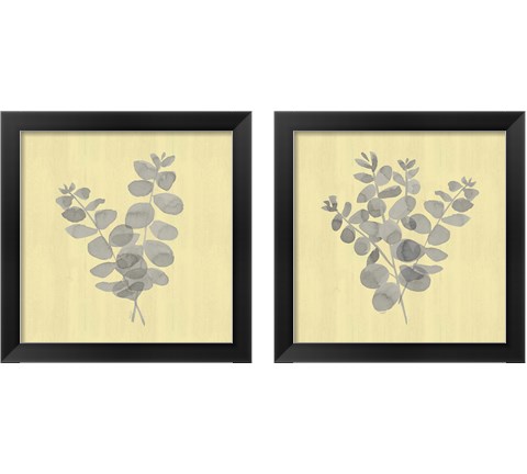 Natural Inspiration Eucalyptus Panel Gray & Yellow 2 Piece Framed Art Print Set by Tara Reed