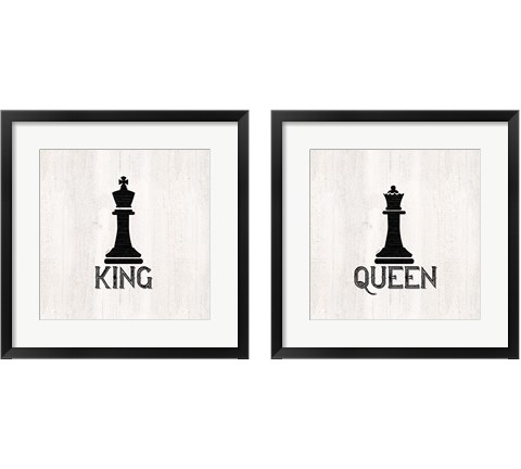 Chess King & Queen 2 Piece Framed Art Print Set by Tara Reed