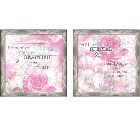 Textured Sentiment Pink 2 Piece Framed Art Print Set by Lee C