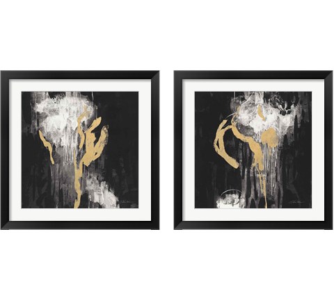 Golden Rain 2 Piece Framed Art Print Set by Silvia Vassileva