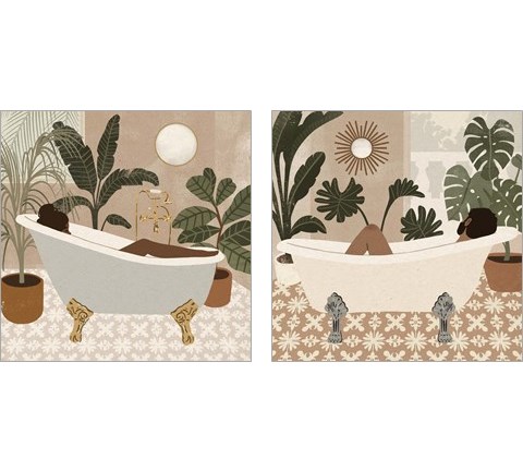 Home Spa 2 Piece Art Print Set by Victoria Barnes