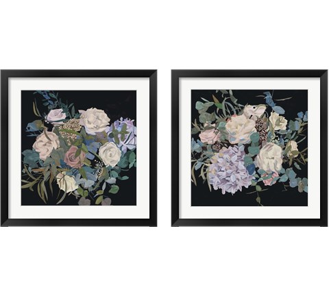 Violet Bouquet 2 Piece Framed Art Print Set by Melissa Wang