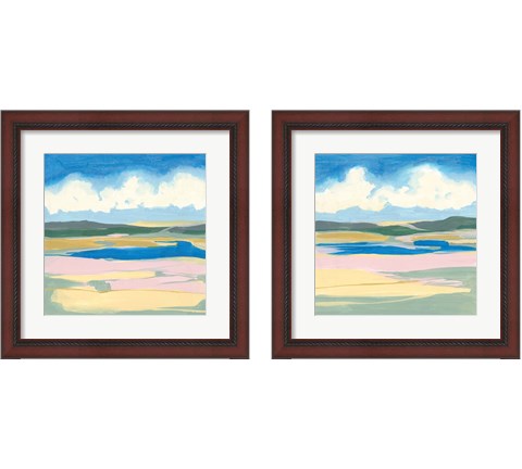 Pastel Rolling Fields 2 Piece Framed Art Print Set by Jennifer Goldberger