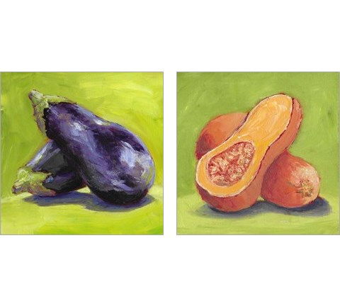 Aubergine & Butternut 2 Piece Art Print Set by Carol Young