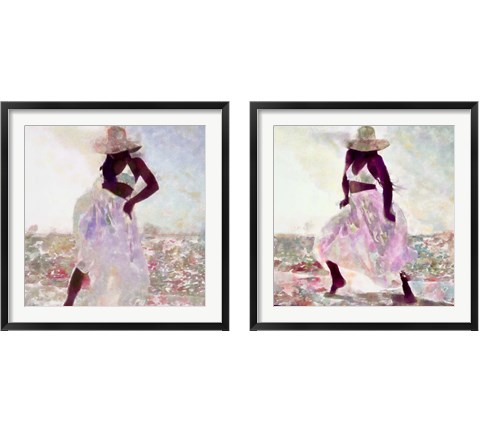 Her Colorful Dance 2 Piece Framed Art Print Set by Alonzo Saunders