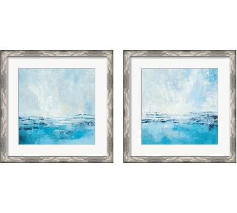 Coastal View Aqua 2 Piece Framed Art Print Set by Silvia Vassileva