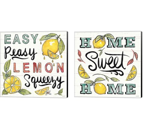 Lemonade Stand 2 Piece Canvas Print Set by Anne Tavoletti