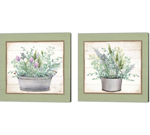 Pot of Herbs 2 Piece Canvas Print Set by Mollie B.