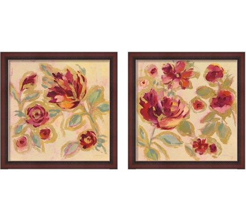 Gilded Loose Floral 2 Piece Framed Art Print Set by Silvia Vassileva