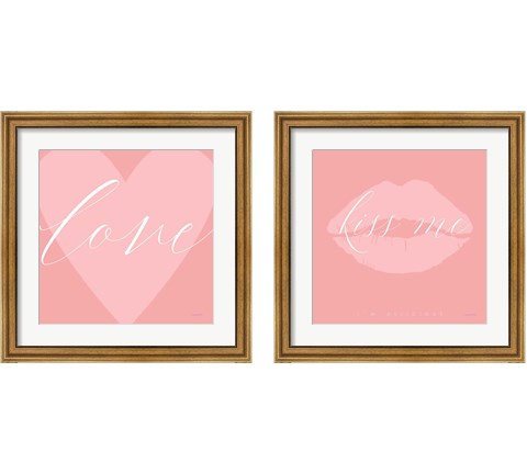 Love & Kiss Me 2 Piece Framed Art Print Set by Mercedes Lopez Charro