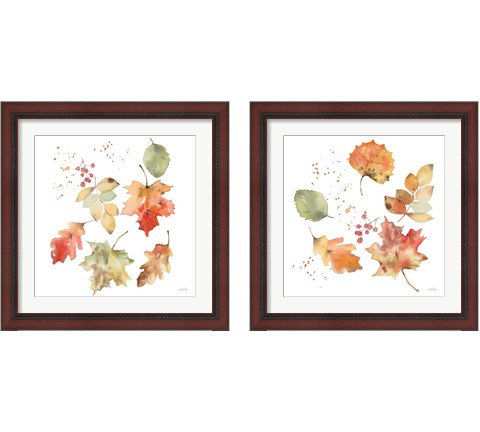 Falling Leaves 2 Piece Framed Art Print Set by Katrina Pete