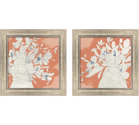 Terracotta Flowers 2 Piece Framed Art Print Set by June Erica Vess