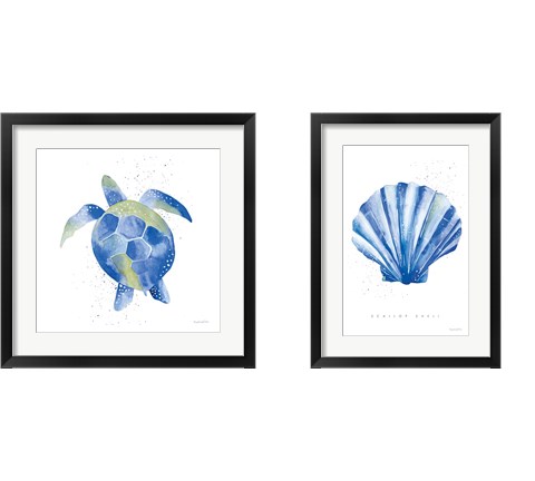 Blue Underwater 2 Piece Framed Art Print Set by Mercedes Lopez Charro