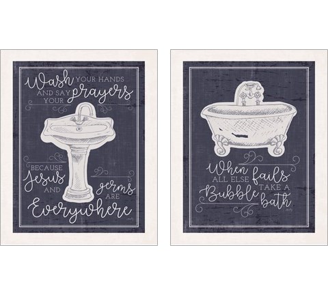 Bathroom 2 Piece Art Print Set by Misty Michelle