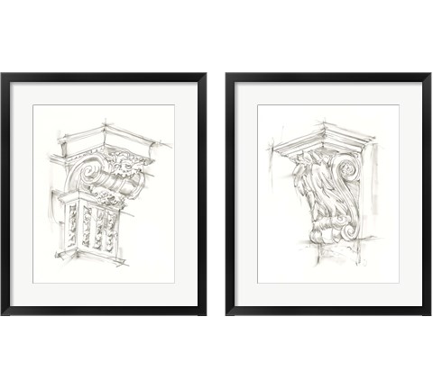 Corbel Sketch 2 Piece Framed Art Print Set by Ethan Harper