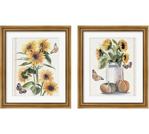 Autumn Sunflowers 2 Piece Framed Art Print Set by Jennifer Parker