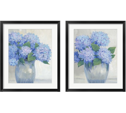 Blue Hydrangeas in Vase 2 Piece Framed Art Print Set by Timothy O'Toole