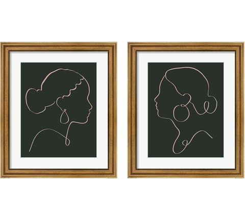 Minimal Cameo 2 Piece Framed Art Print Set by Victoria Barnes