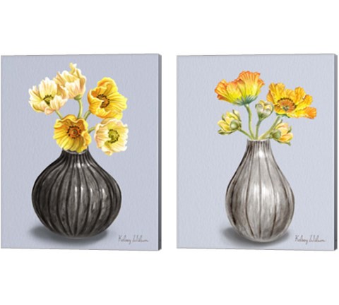 Poppies in Vase 2 Piece Canvas Print Set by Kelsey Wilson