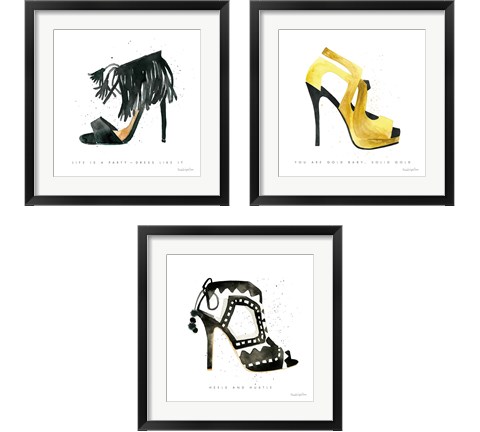 Glitz and Glam 3 Piece Framed Art Print Set by Mercedes Lopez Charro