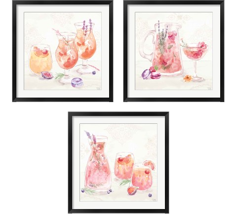 Classy Cocktails 3 Piece Framed Art Print Set by Dina June