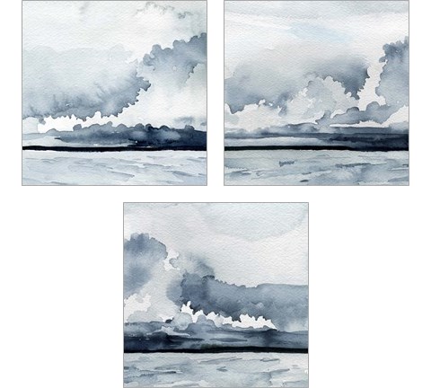 Passing Rain Storm 3 Piece Art Print Set by Emma Caroline