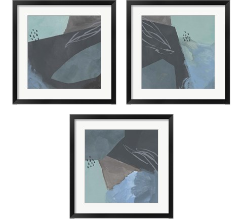 Steely Abstract 3 Piece Framed Art Print Set by Jacob Green