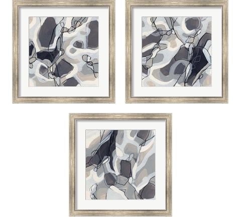 Graphite Swirl 3 Piece Framed Art Print Set by June Erica Vess