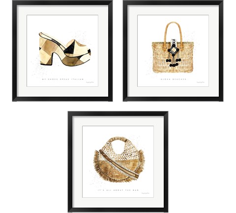 Beach Glam 3 Piece Framed Art Print Set by Mercedes Lopez Charro