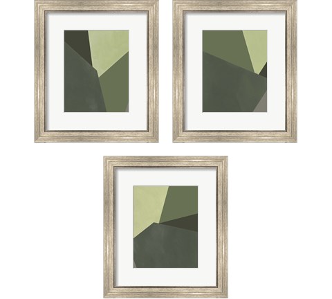 Sage Prism 3 Piece Framed Art Print Set by Jacob Green