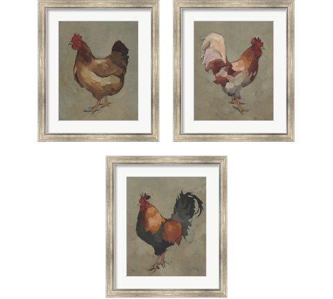 Egg Hen 3 Piece Framed Art Print Set by Jacob Green