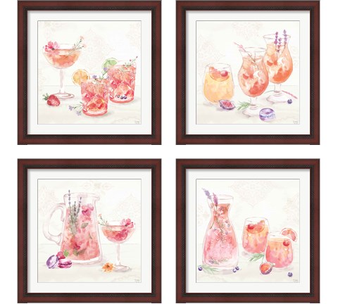 Classy Cocktails 4 Piece Framed Art Print Set by Dina June