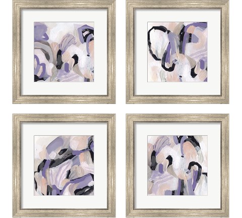 Lilac Scramble 4 Piece Framed Art Print Set by June Erica Vess