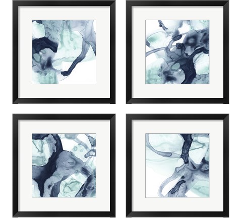 Blue Cavern 4 Piece Framed Art Print Set by June Erica Vess