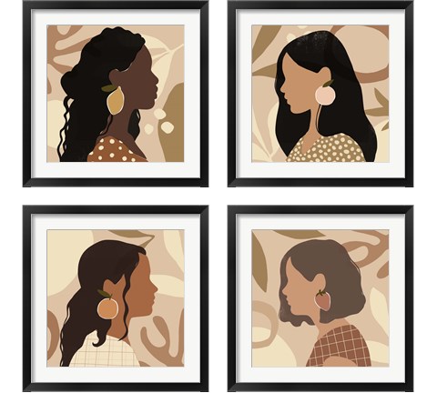 Fruit Earring 4 Piece Framed Art Print Set by Victoria Barnes