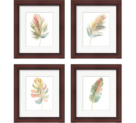 Boho Tropical Leaf  4 Piece Framed Art Print Set by Danhui Nai