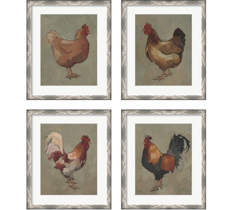 Egg Hen 4 Piece Framed Art Print Set by Jacob Green