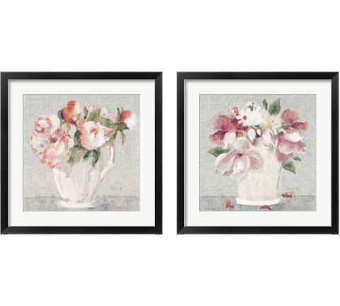 Cottage Bouquet 2 Piece Framed Art Print Set by Cheri Blum